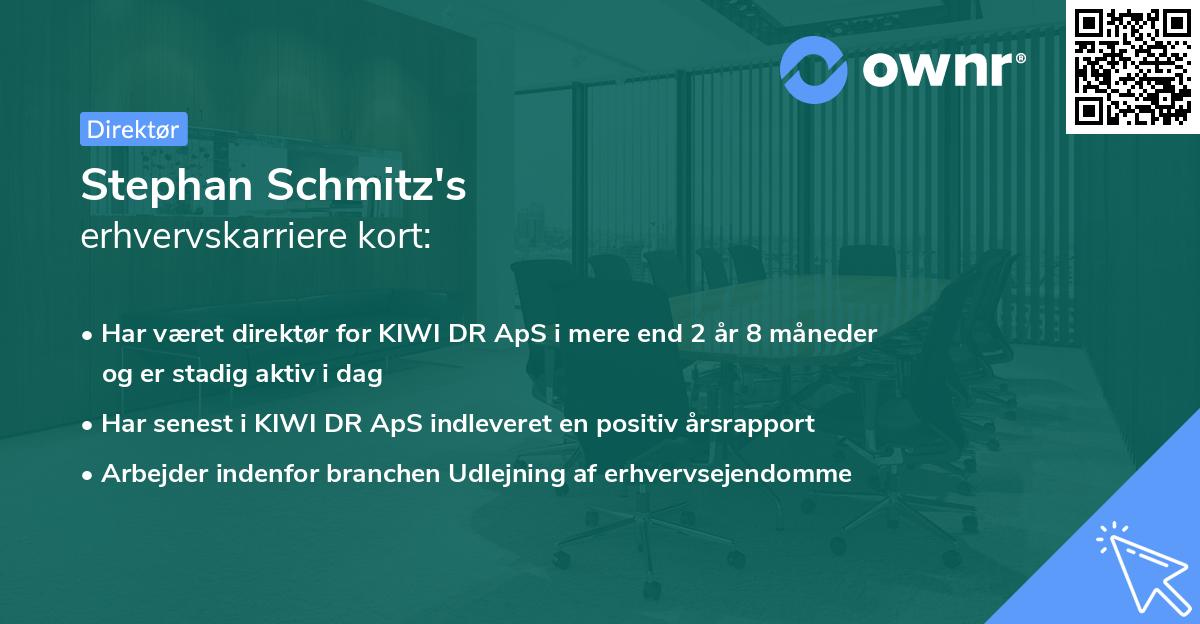 Stephan Schmitz's erhvervskarriere kort