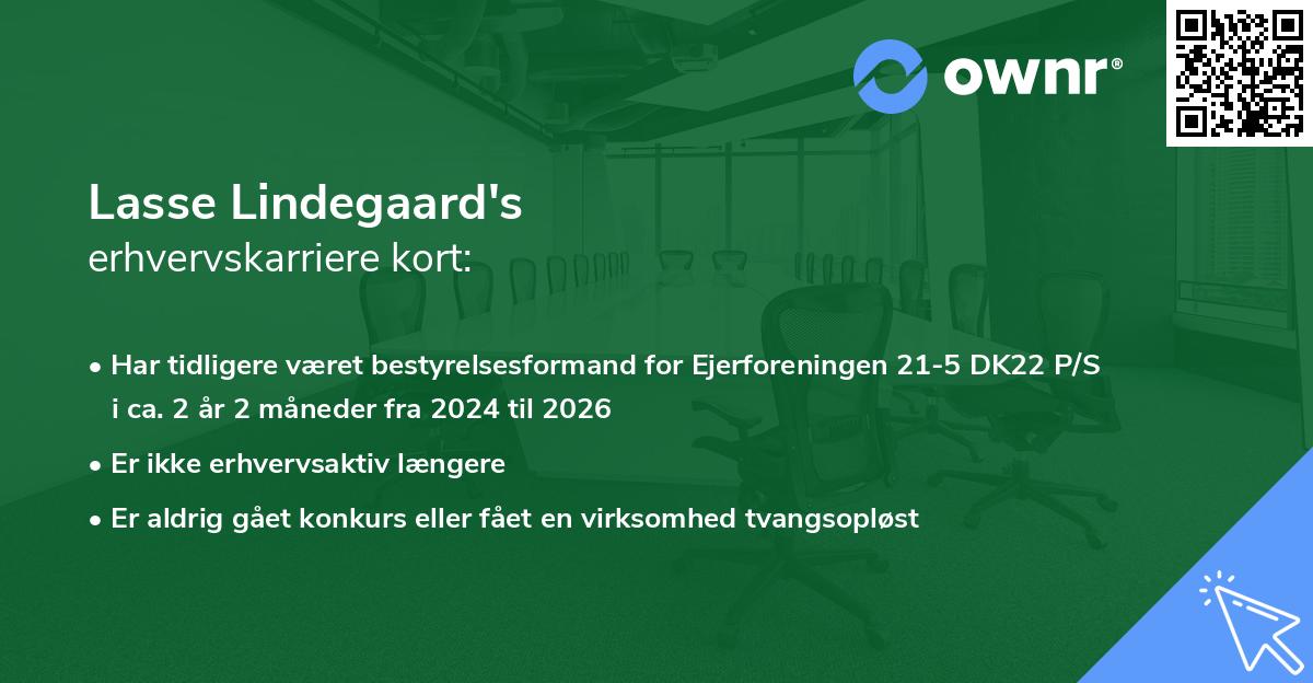 Lasse Lindegaard's erhvervskarriere kort