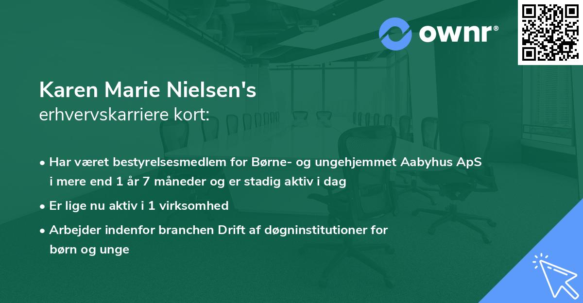 Karen Marie Nielsen's erhvervskarriere kort