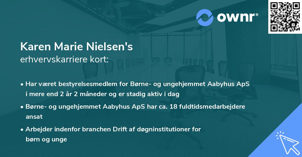 Karen Marie Nielsen's erhvervskarriere kort