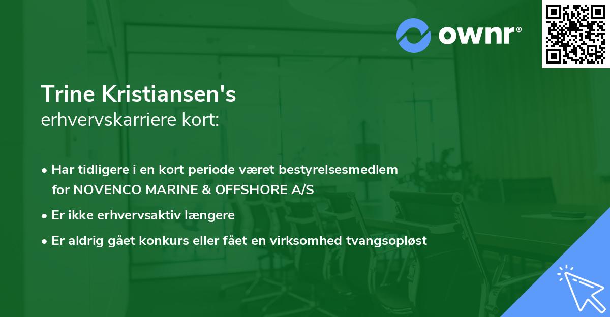 Trine Kristiansen's erhvervskarriere kort