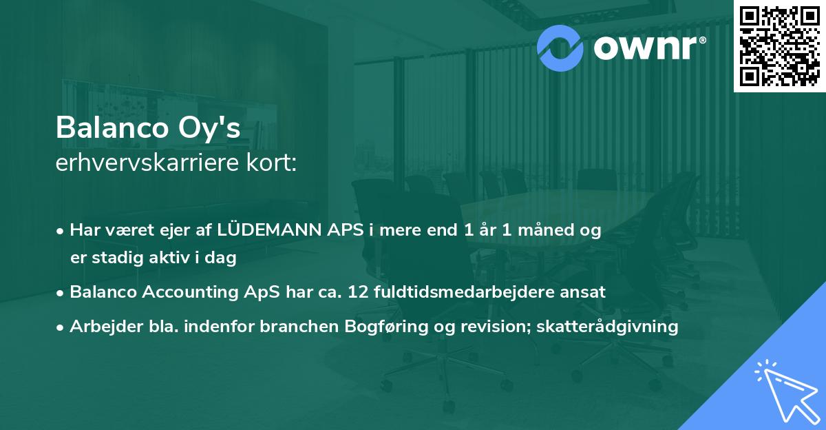 Balanco Oy's erhvervskarriere kort