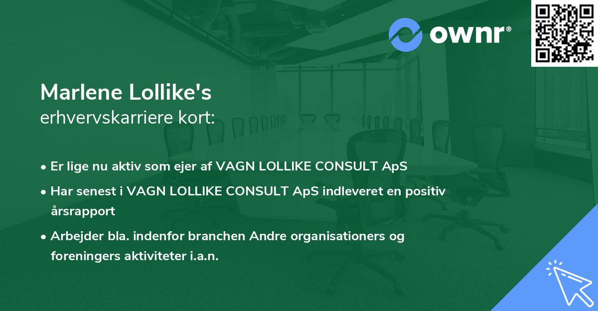 Marlene Lollike's erhvervskarriere kort