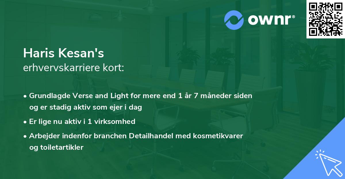 Haris Kesan's erhvervskarriere kort