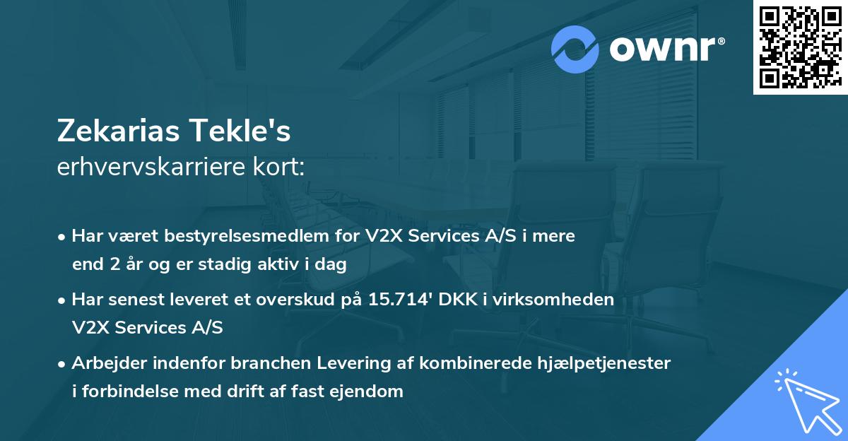 Zekarias Tekle's erhvervskarriere kort