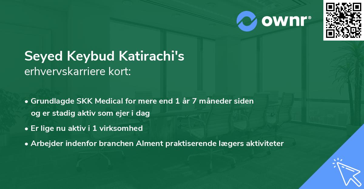 Seyed Keybud Katirachi's erhvervskarriere kort