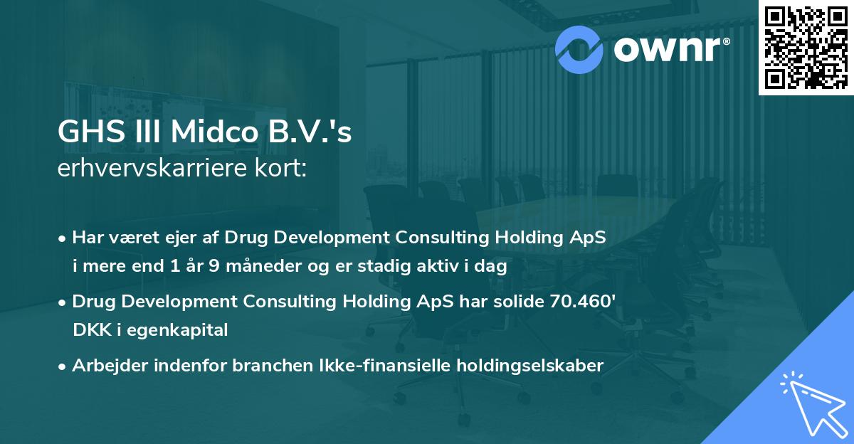 GHS III Midco B.V.'s erhvervskarriere kort