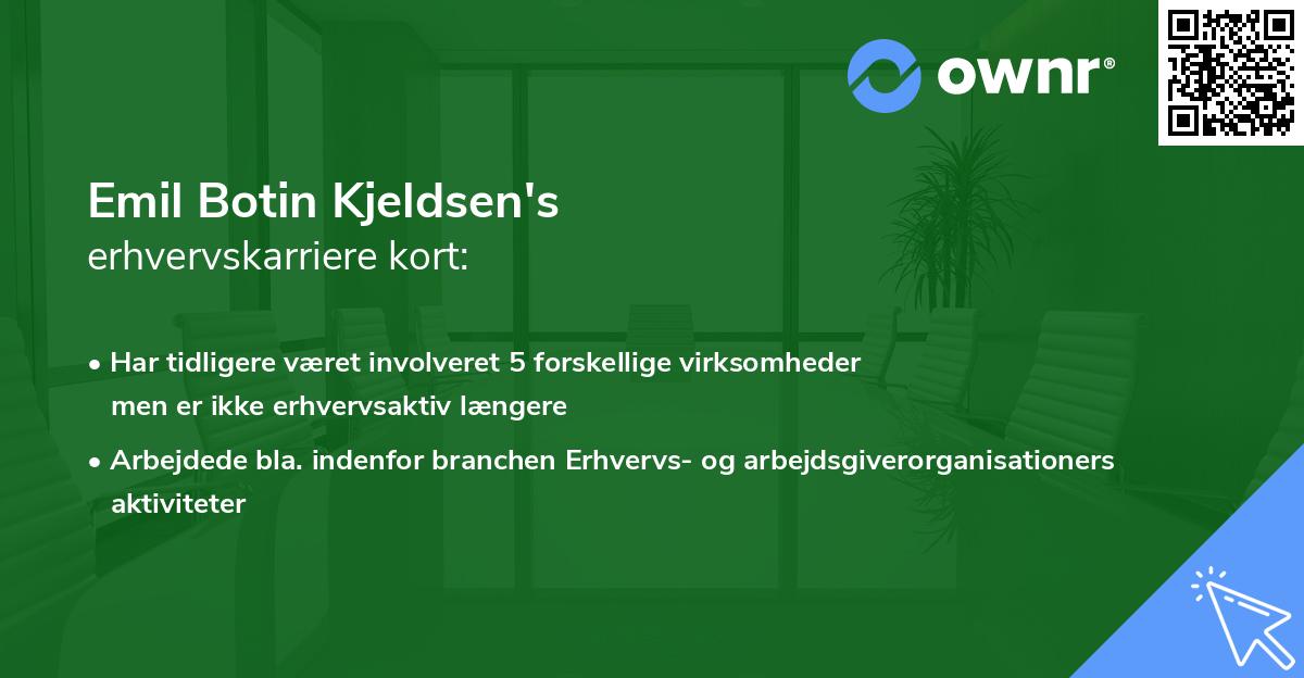 Emil Botin Kjeldsen's erhvervskarriere kort