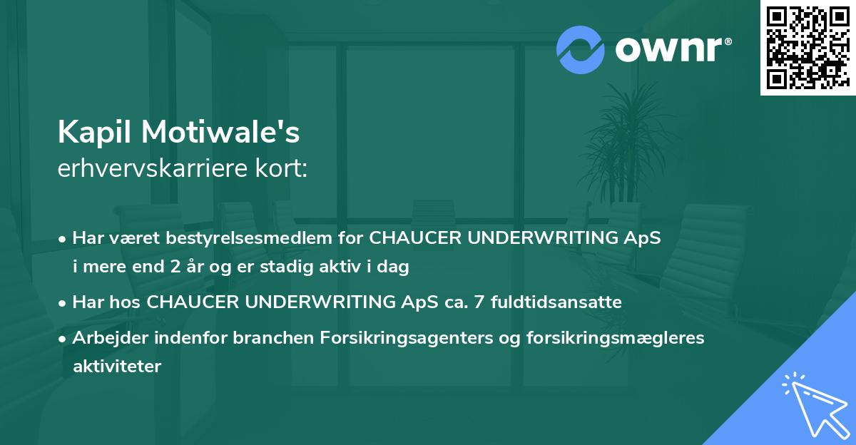 Kapil Motiwale's erhvervskarriere kort