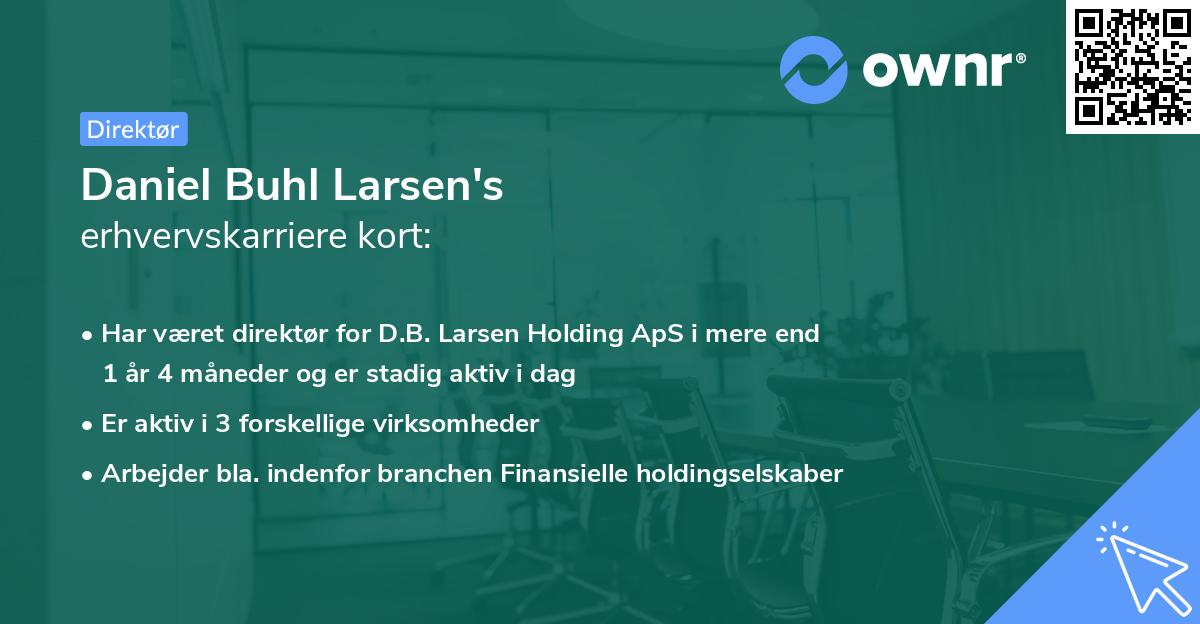 Daniel Buhl Larsen's erhvervskarriere kort