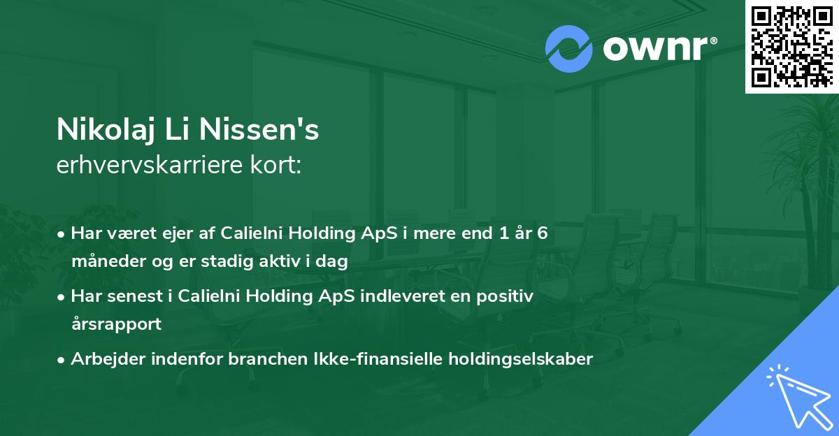 Nikolaj Li Nissen's erhvervskarriere kort