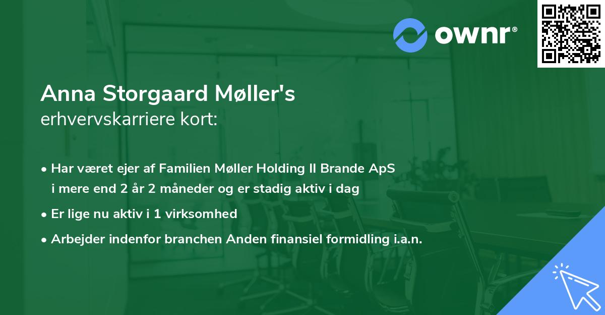Anna Storgaard Møller's erhvervskarriere kort