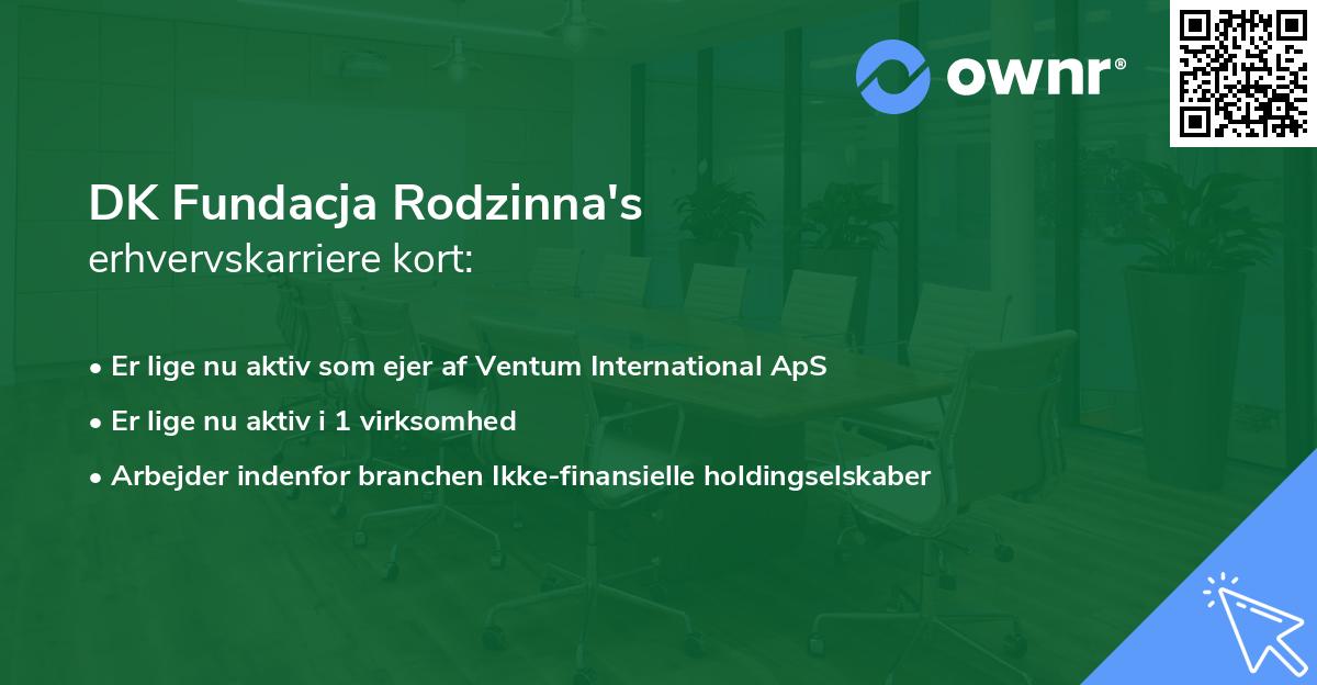 DK Fundacja Rodzinna's erhvervskarriere kort