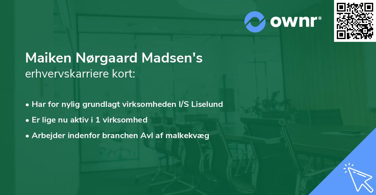 Maiken Nørgaard Madsen's erhvervskarriere kort