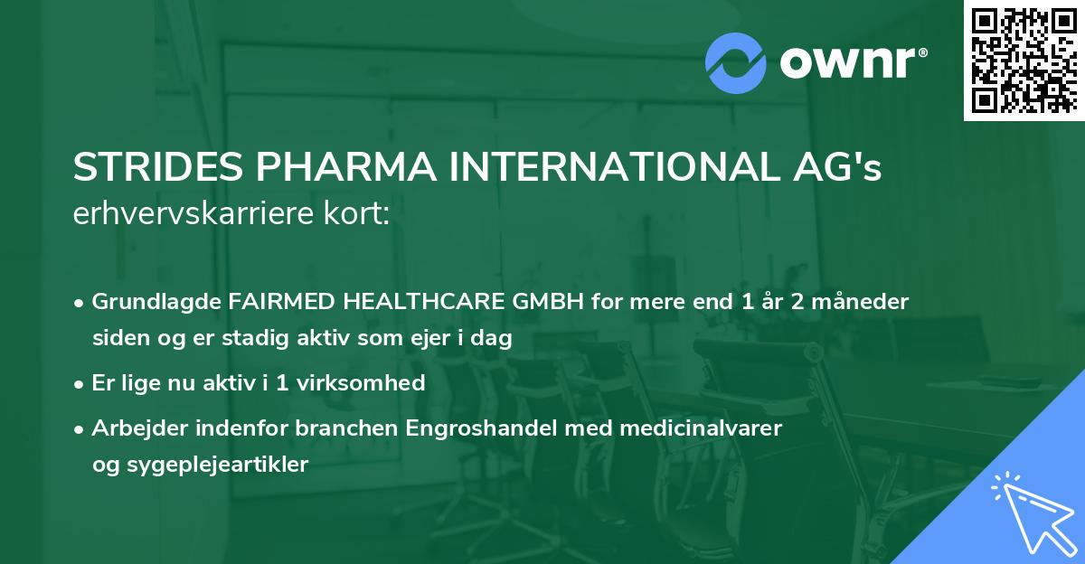 STRIDES PHARMA INTERNATIONAL AG's erhvervskarriere kort