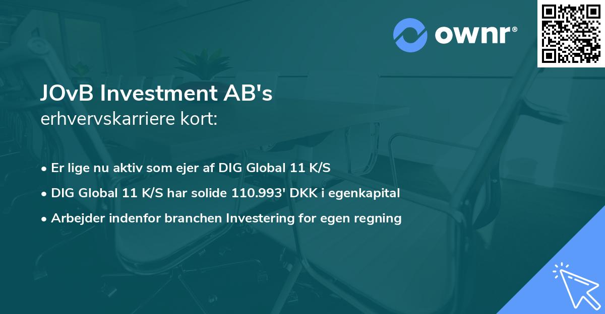 JOvB Investment AB's erhvervskarriere kort
