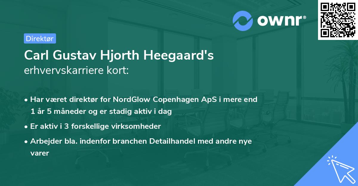 Carl Gustav Hjorth Heegaard's erhvervskarriere kort