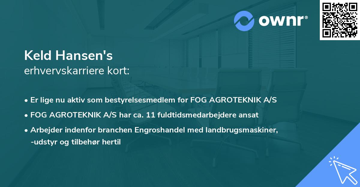 Keld Hansen's erhvervskarriere kort