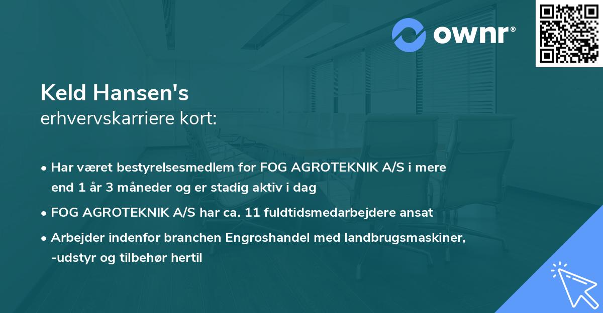Keld Hansen's erhvervskarriere kort