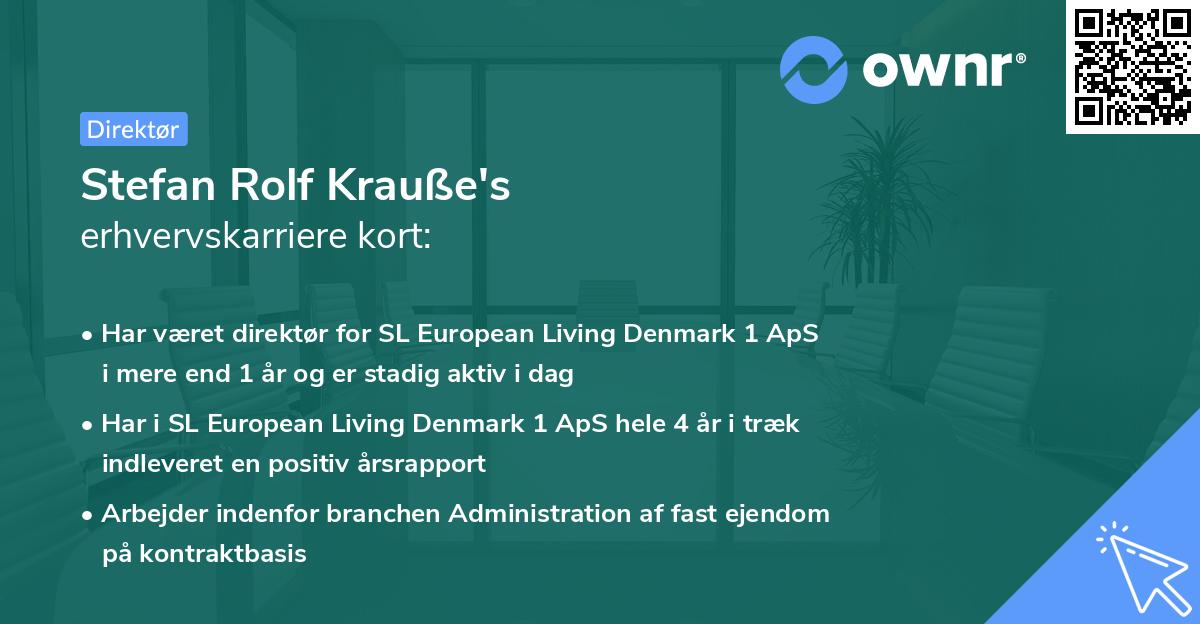 Stefan Rolf Krauße's erhvervskarriere kort