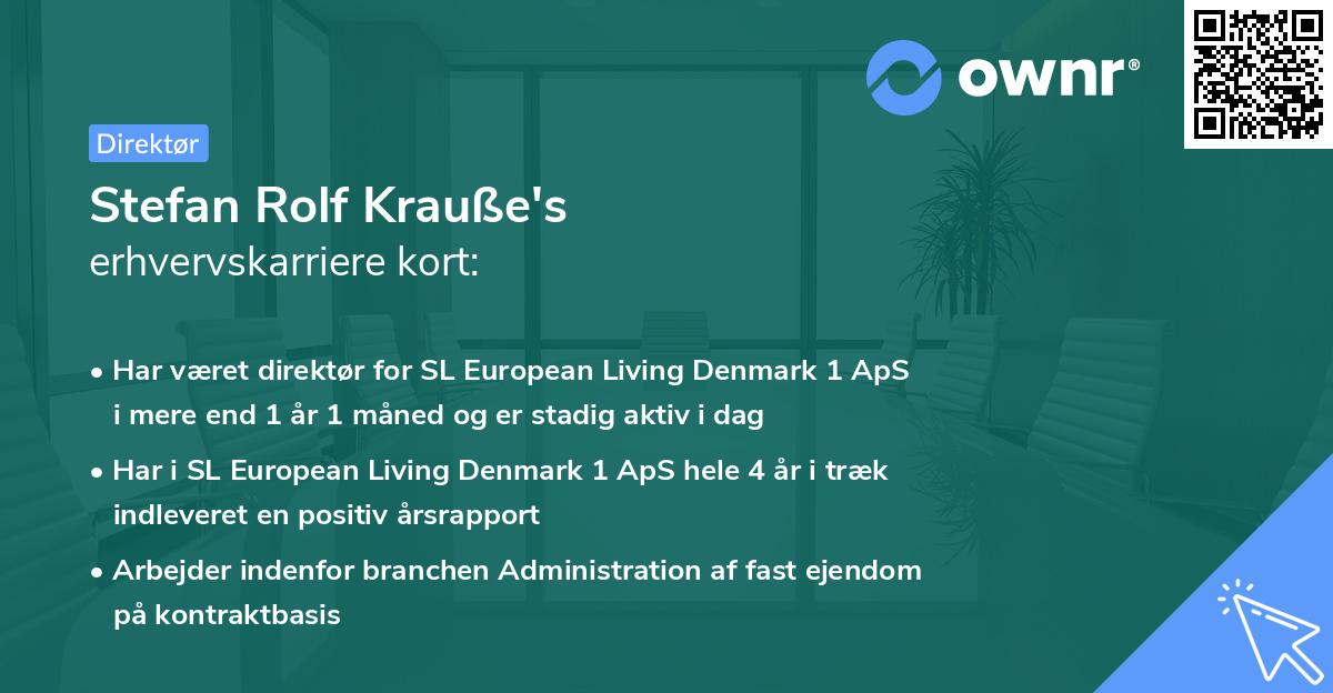 Stefan Rolf Krauße's erhvervskarriere kort