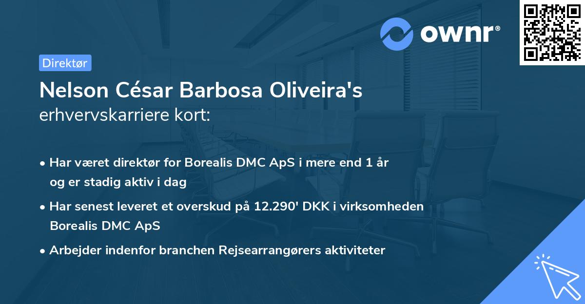 Nelson César Barbosa Oliveira's erhvervskarriere kort
