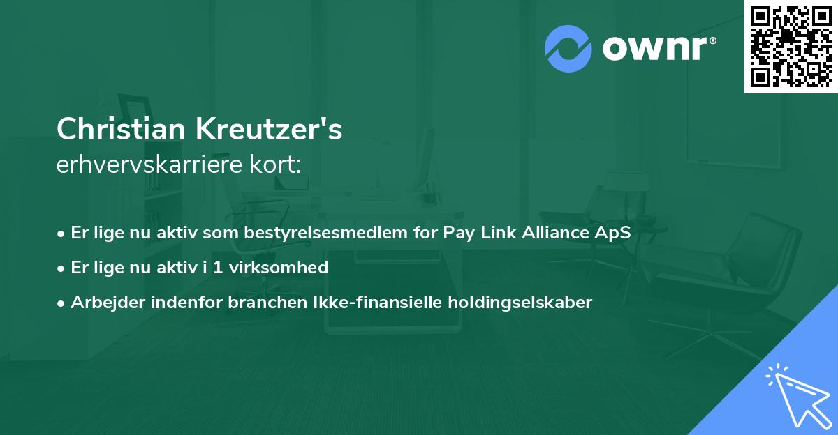 Christian Kreutzer's erhvervskarriere kort