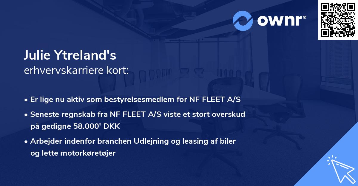 Julie Ytreland's erhvervskarriere kort