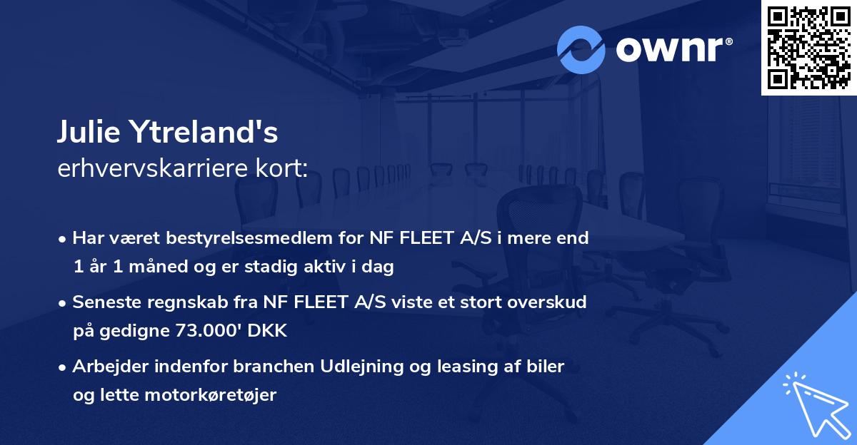 Julie Ytreland's erhvervskarriere kort