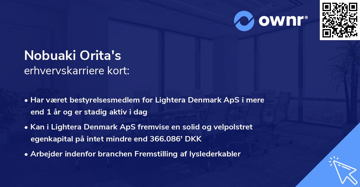 Nobuaki Orita's erhvervskarriere kort