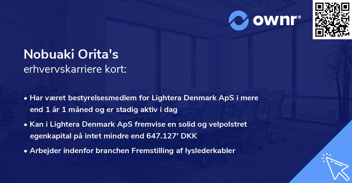 Nobuaki Orita's erhvervskarriere kort