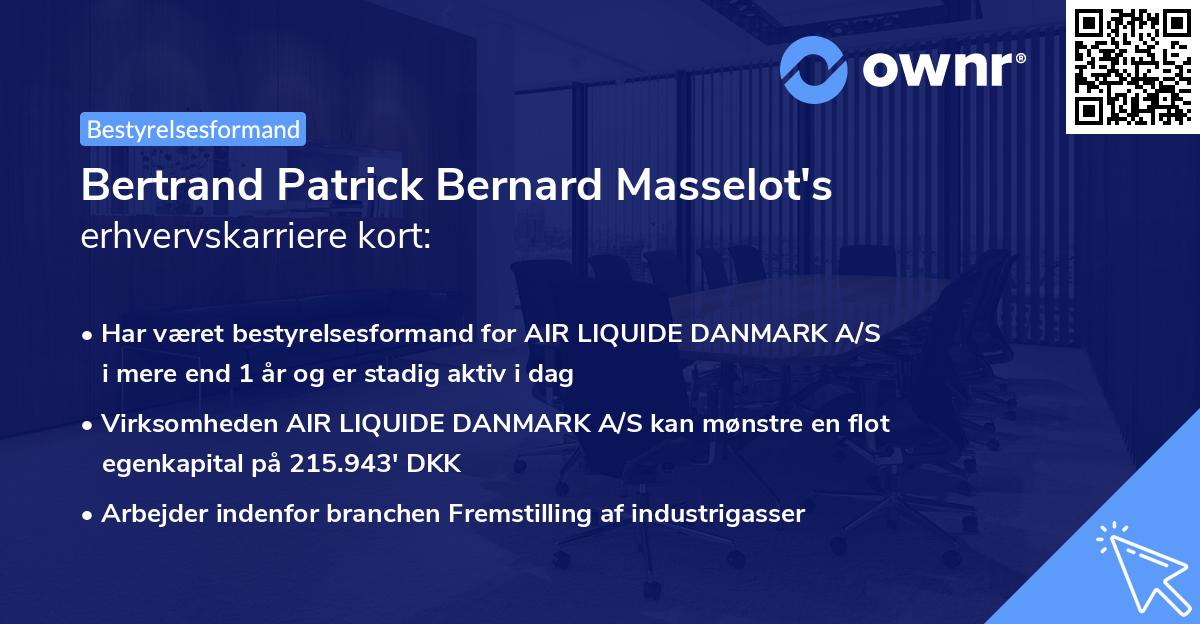 Bertrand Patrick Bernard Masselot's erhvervskarriere kort