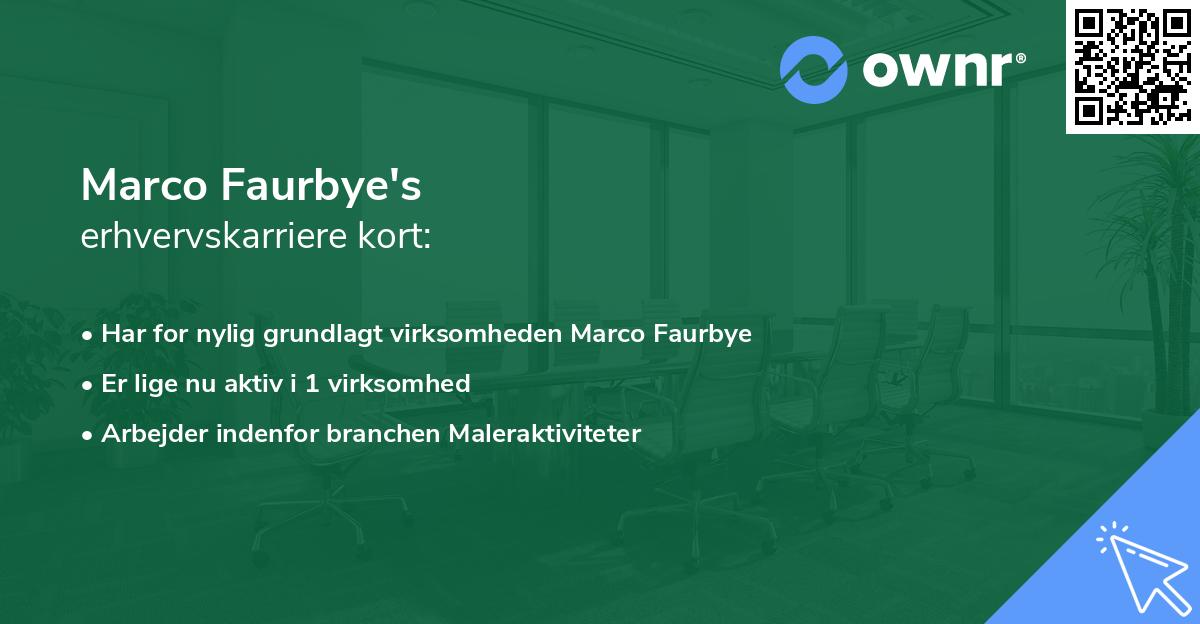 Marco Faurbye's erhvervskarriere kort