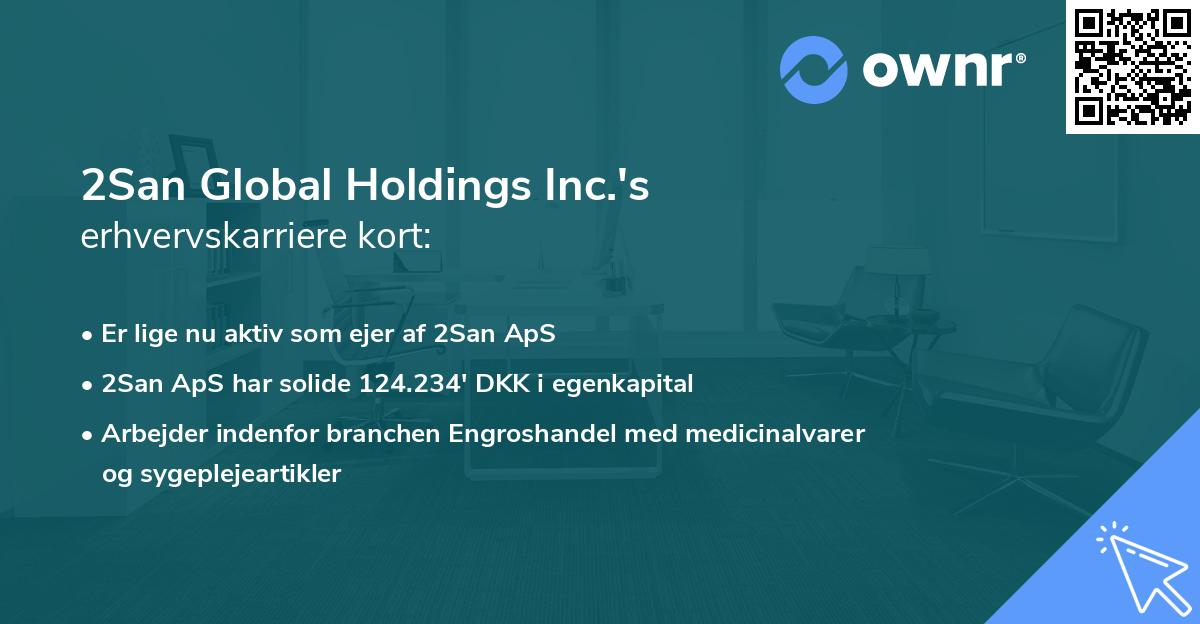 2San Global Holdings Inc.'s erhvervskarriere kort