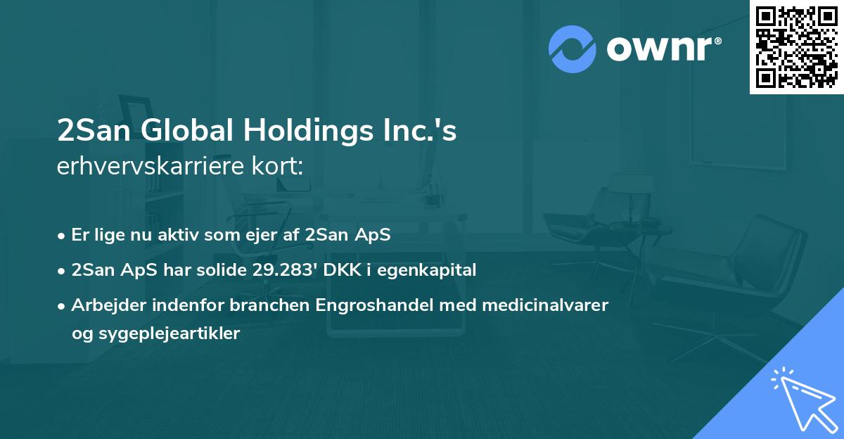 2San Global Holdings Inc.'s erhvervskarriere kort