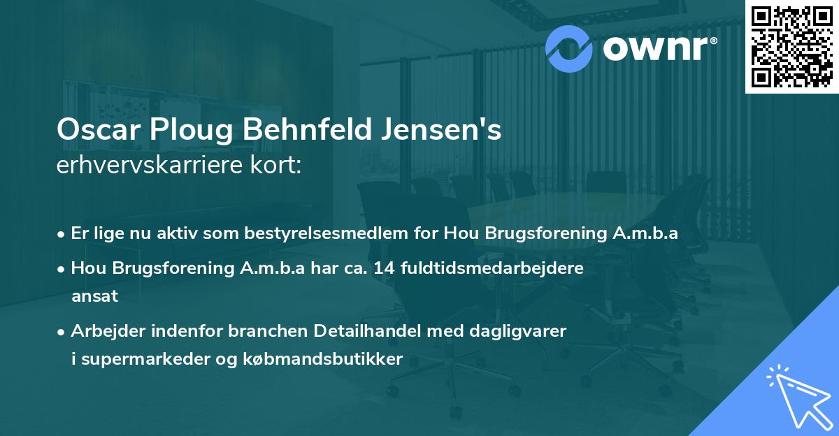 Oscar Ploug Behnfeld Jensen's erhvervskarriere kort
