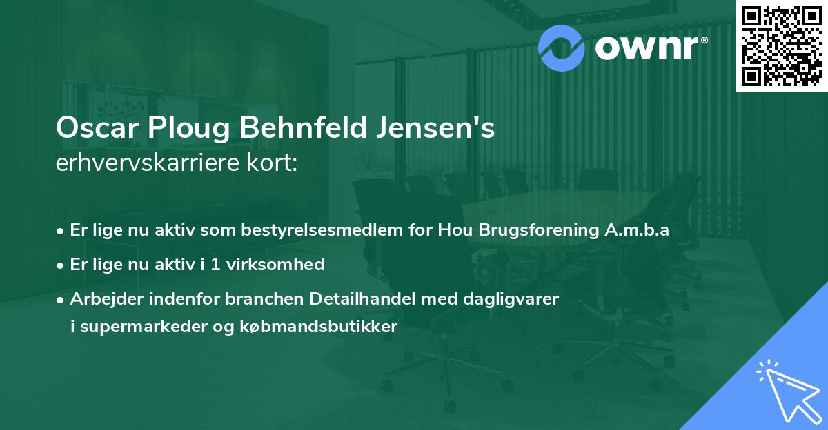 Oscar Ploug Behnfeld Jensen's erhvervskarriere kort