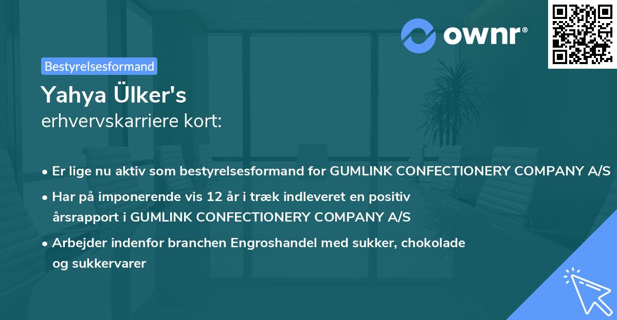Yahya Ülker's erhvervskarriere kort