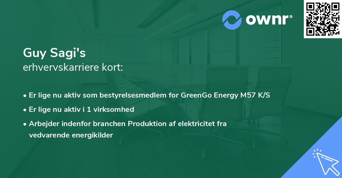 Guy Sagi's erhvervskarriere kort