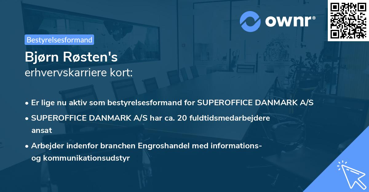 Bjørn Røsten's erhvervskarriere kort