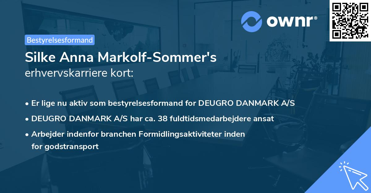 Silke Anna Markolf-Sommer's erhvervskarriere kort