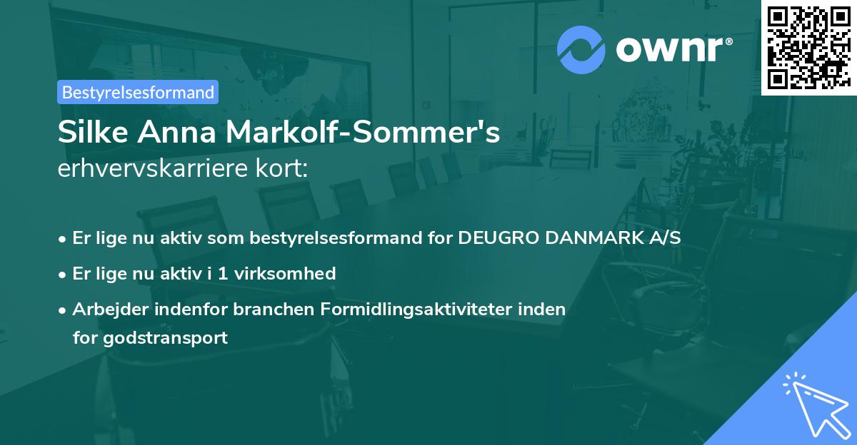 Silke Anna Markolf-Sommer's erhvervskarriere kort