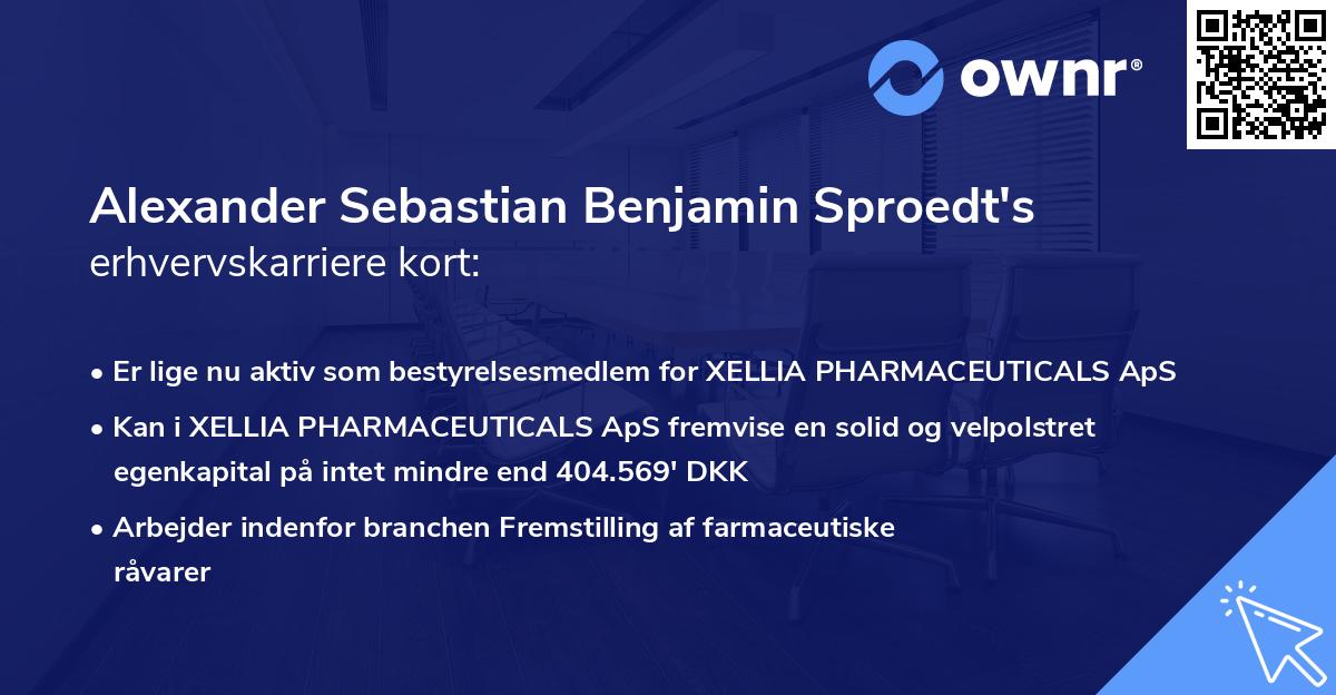 Alexander Sebastian Benjamin Sproedt's erhvervskarriere kort