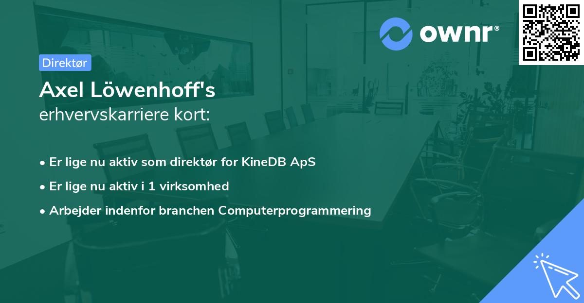 Axel Löwenhoff's erhvervskarriere kort