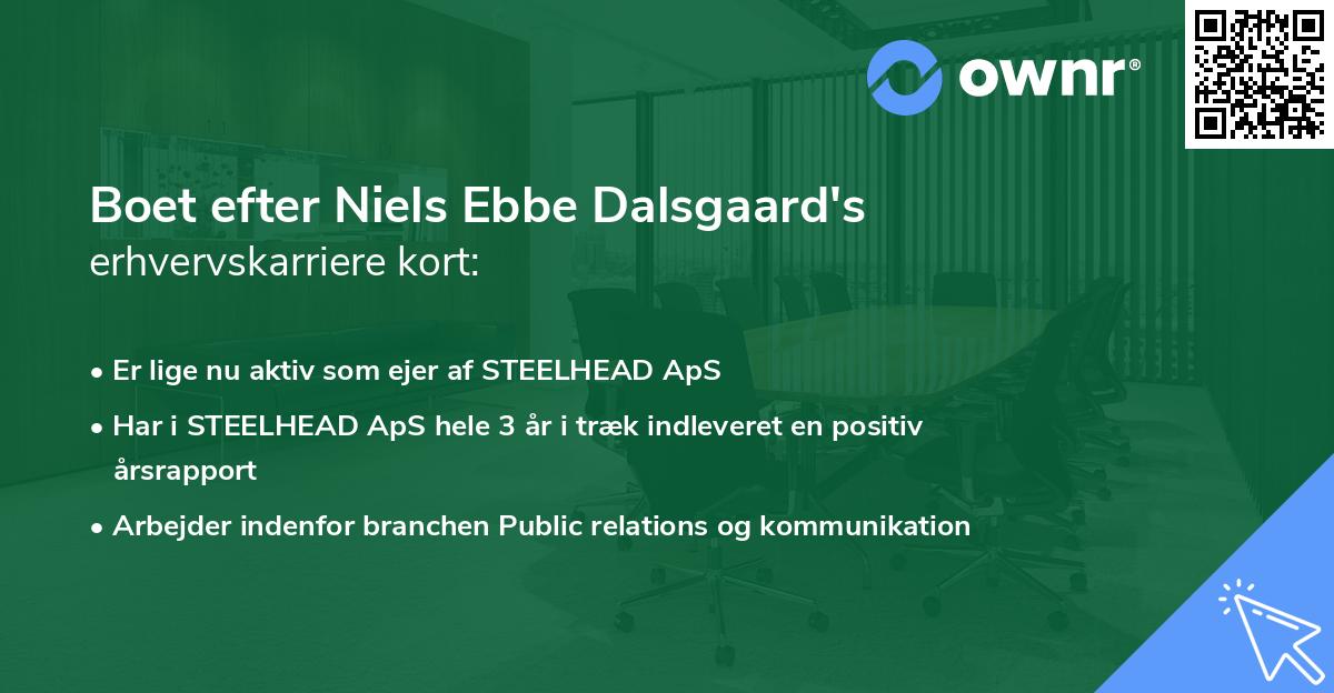Boet efter Niels Ebbe Dalsgaard's erhvervskarriere kort