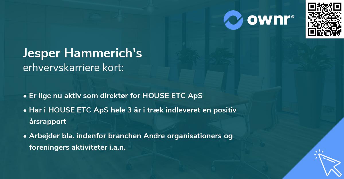 Jesper Hammerich's erhvervskarriere kort