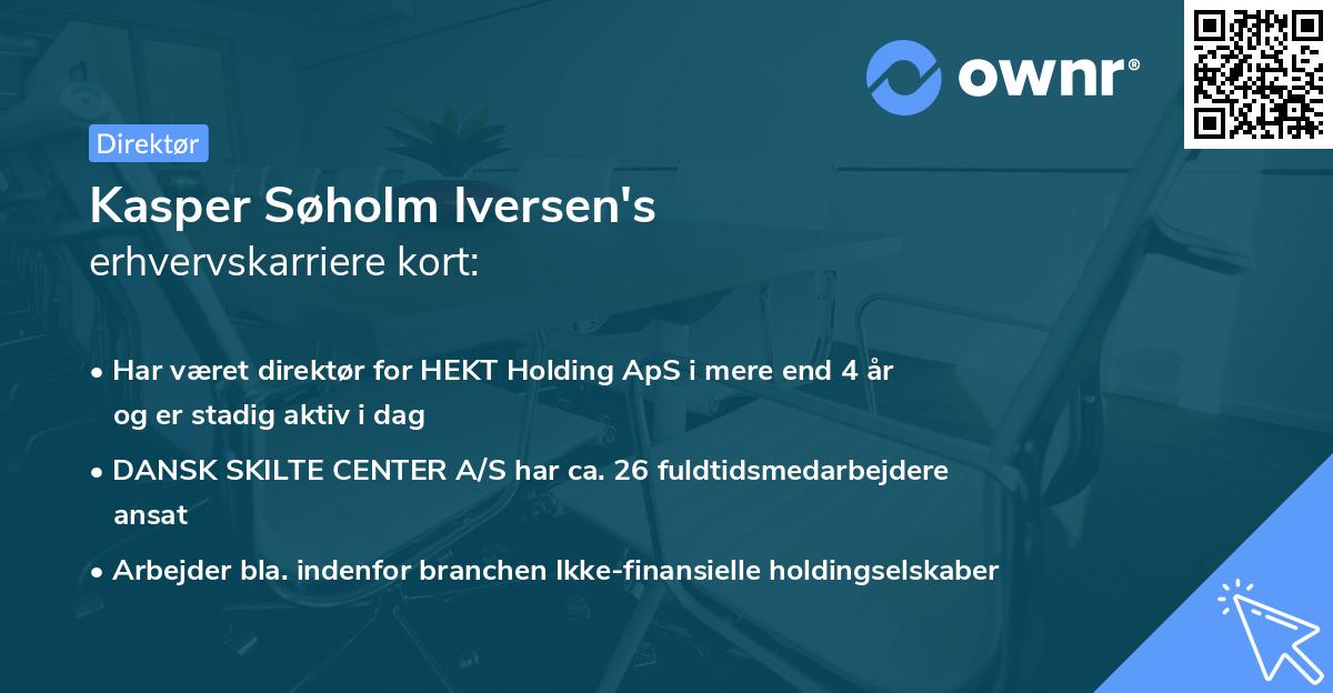 Kasper Søholm Iversen's erhvervskarriere kort