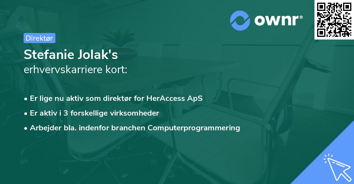 Stefanie Jolak's erhvervskarriere kort