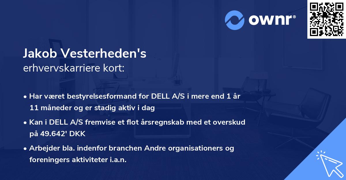 Jakob Vesterheden's erhvervskarriere kort