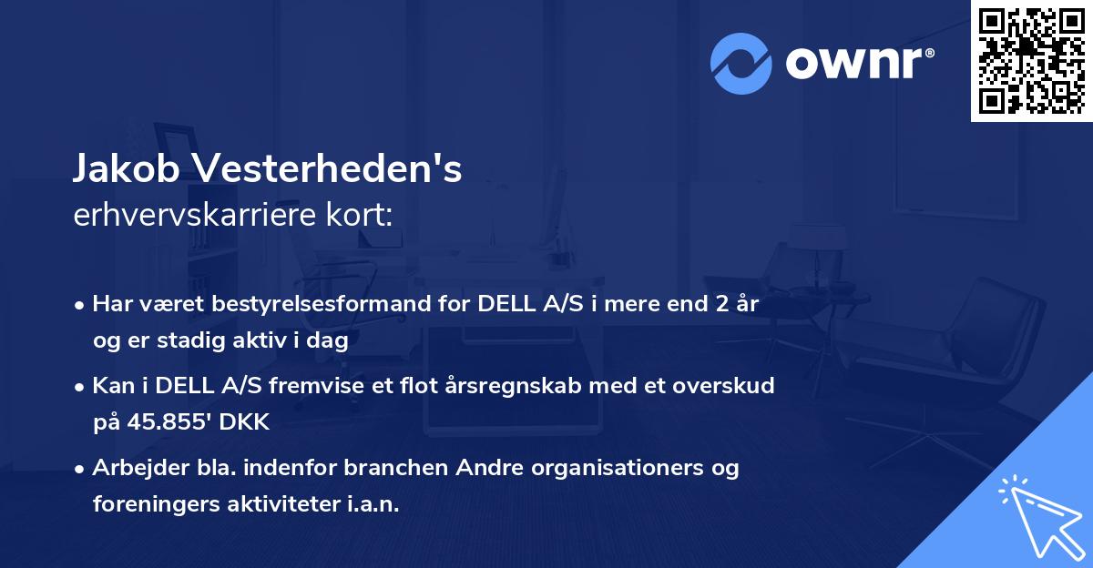 Jakob Vesterheden's erhvervskarriere kort